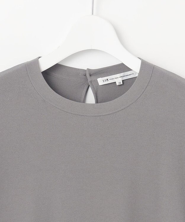 23区 S 【ご好評につきカラー追加/洗える】クロスコンビ パフスリーブ ニット カーキ系