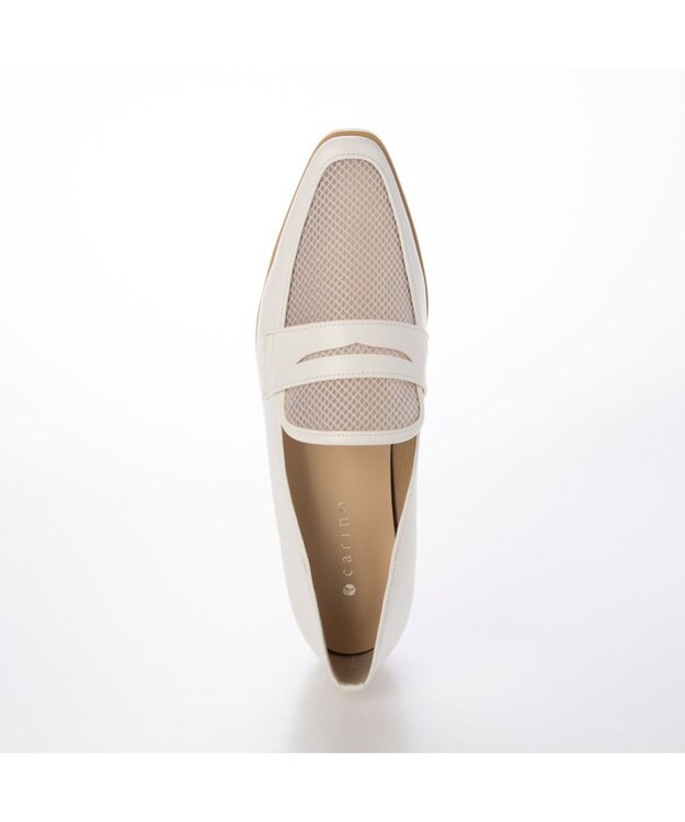 MODE ET JACOMO <carino>メッシュチュールローファー ホワイトコンビ