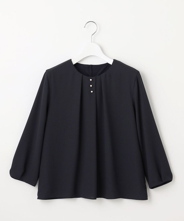 J.PRESS LADIES L ストレッチジョーゼット カットソー ネイビー系