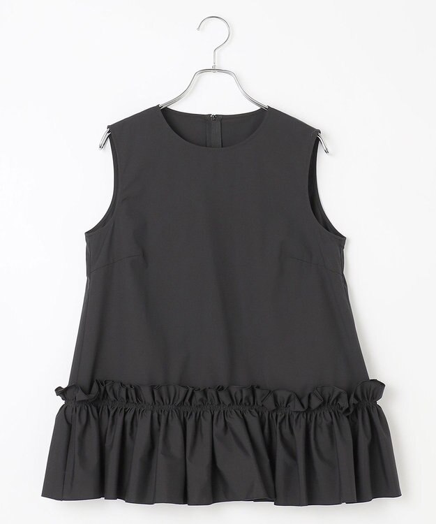 #Newans タックフリルヘムシャツ ブラック