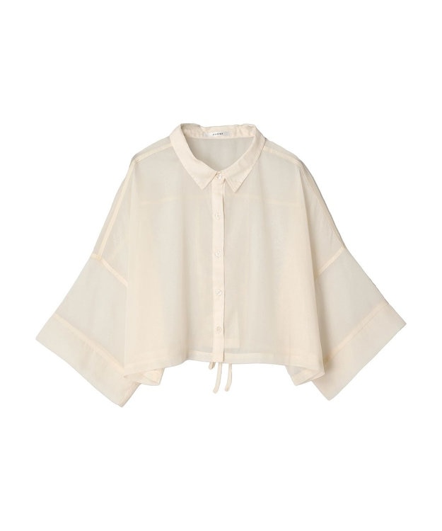 Green Parks ＥＧＯＩＳＴ　５分袖短丈シアーシャツ Off White