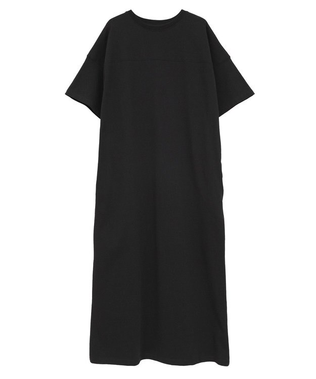 CRAFT STANDARD BOUTIQUE ビッグシルエット5分袖ワンピース Black