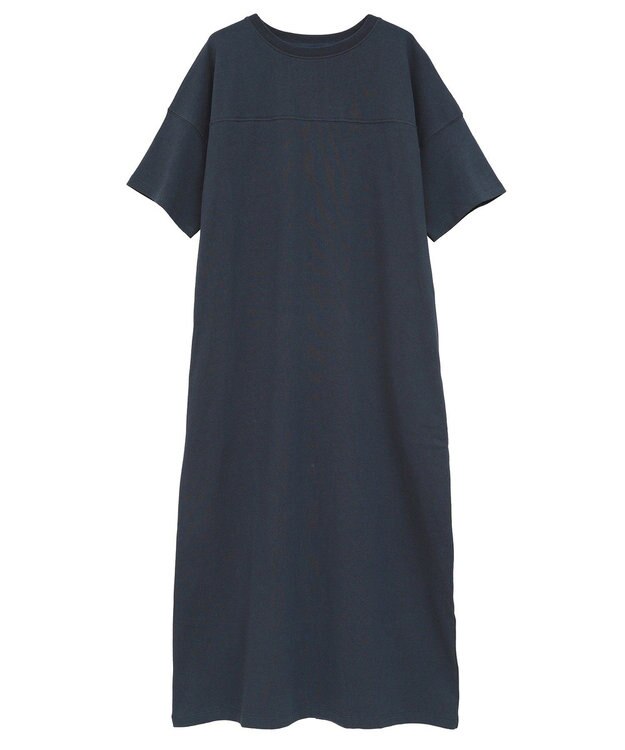 CRAFT STANDARD BOUTIQUE ビッグシルエット5分袖ワンピース Navy