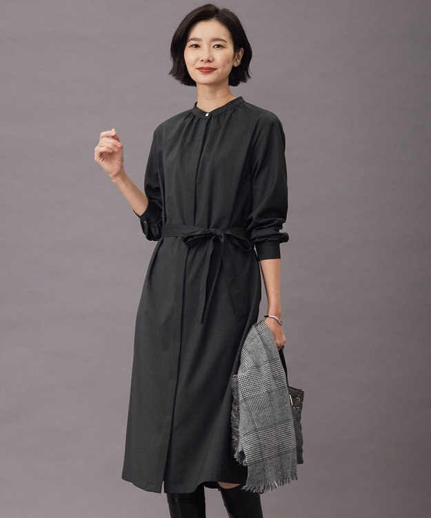 J.PRESS LADIES 【洗える】T/W/R ウォッシャブル ワンピース グレー系