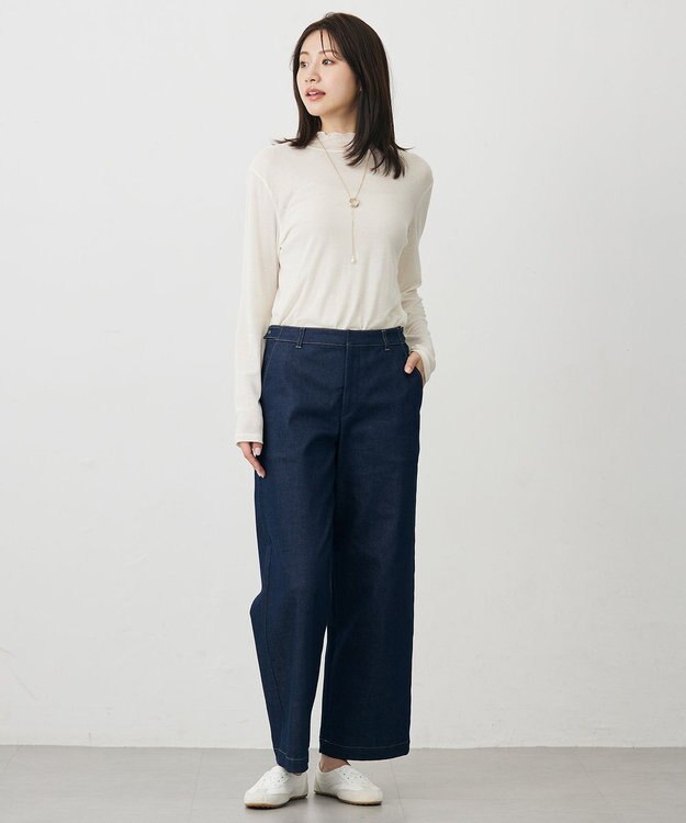 J.PRESS LADIES 【WEB限定】シアーストレッチフライス メローネック シアー カットソー 【WEB限定】アイボリー系