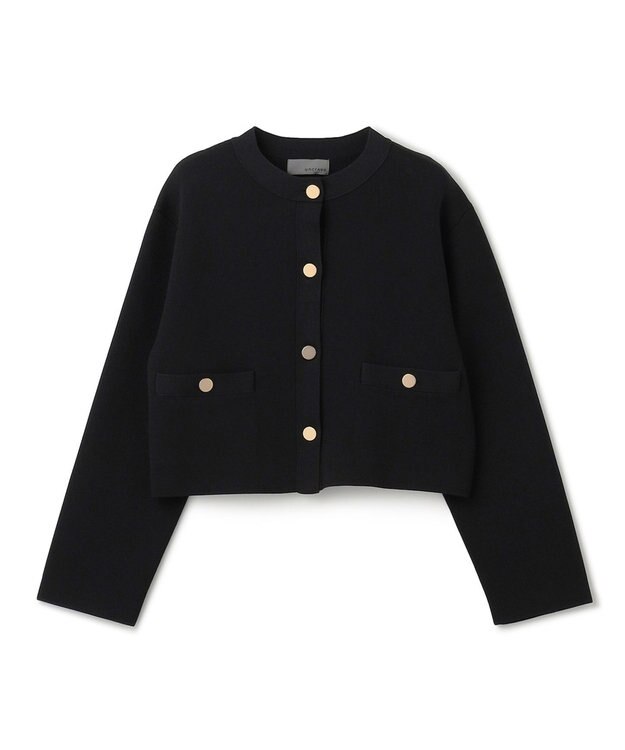 uncrave 【手洗い可】ヴィスコースナイロン ジャガード ニットジャケット（uncrave STANDARD） ブラック