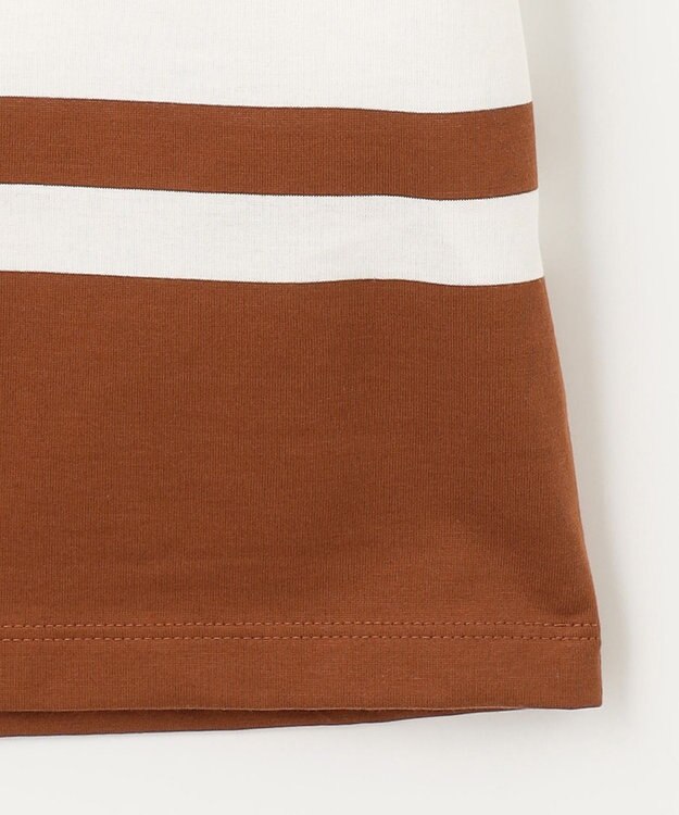 自由区 S 【洗える】ハイカウントボーダー カットソー オフ×コッパー