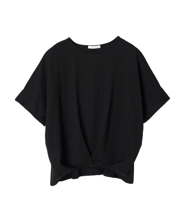 Green Parks 裾タック表面カットプルオーバー Black