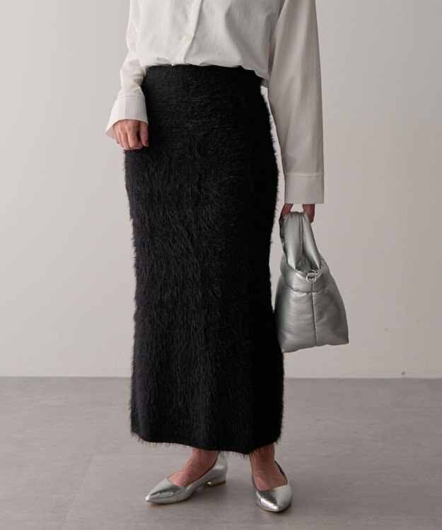 Green Parks ・Ｐｅｔｉｔ　Ｆｌｅｕｒ　シャギーニットスカート Black