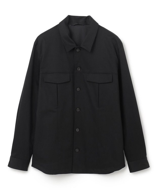 JOSEPH HOMME スムースサテンストレッチ　CPOシャツ ブラック系