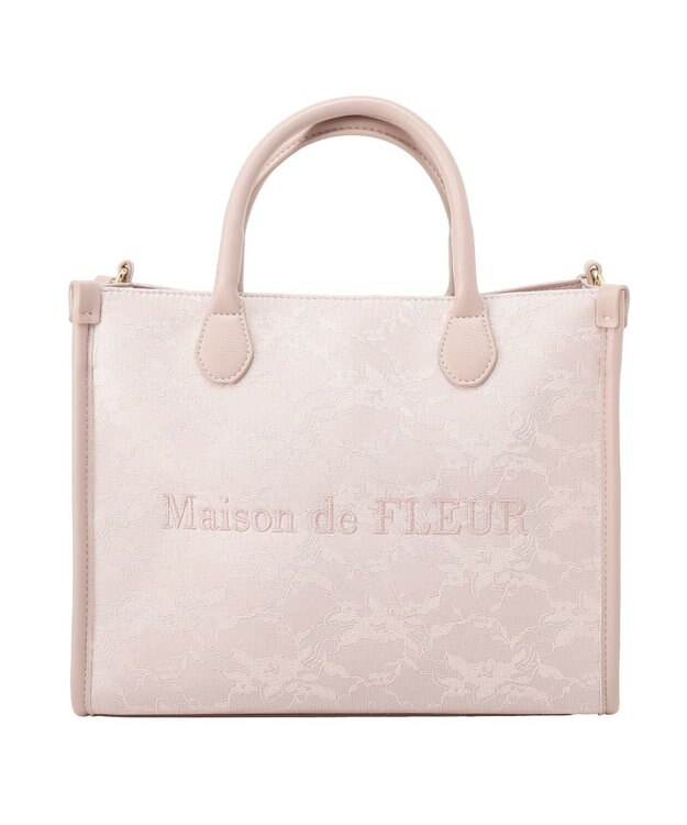 Maison de FLEUR レース2Wayトートバッグ Pink