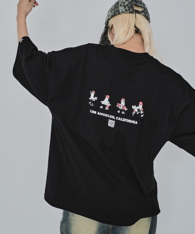 WEGO 【ユニセックス着用ITEM/MLサイズ展開】別注VISIONゴーストスケーターグラフィックT（SS） ブラック