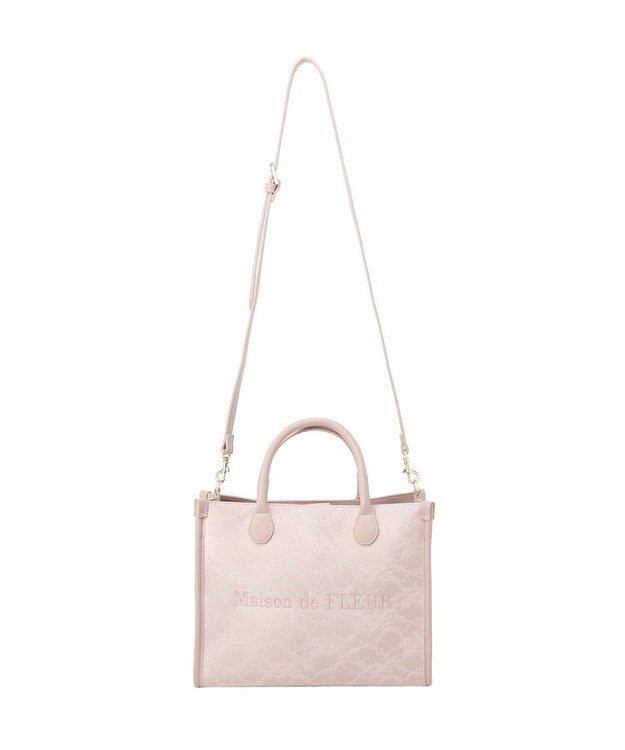 Maison de FLEUR レース2Wayトートバッグ Pink