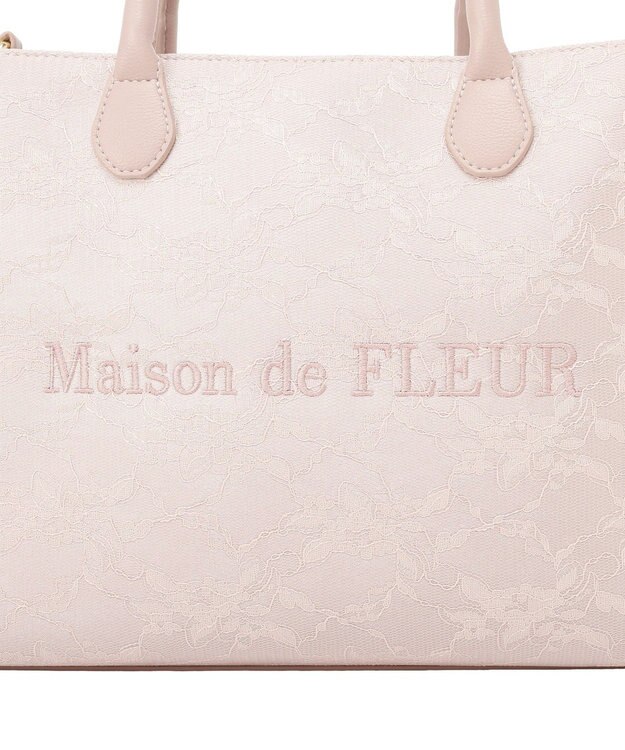 Maison de FLEUR レース2Wayトートバッグ Pink
