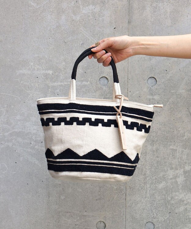 FOLNA RD サガラ刺繍 マルシェトートバッグ ブラック
