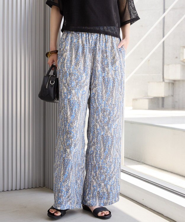 AMERICAN HOLIC ボーホー柄プリントワイドパンツ Blue