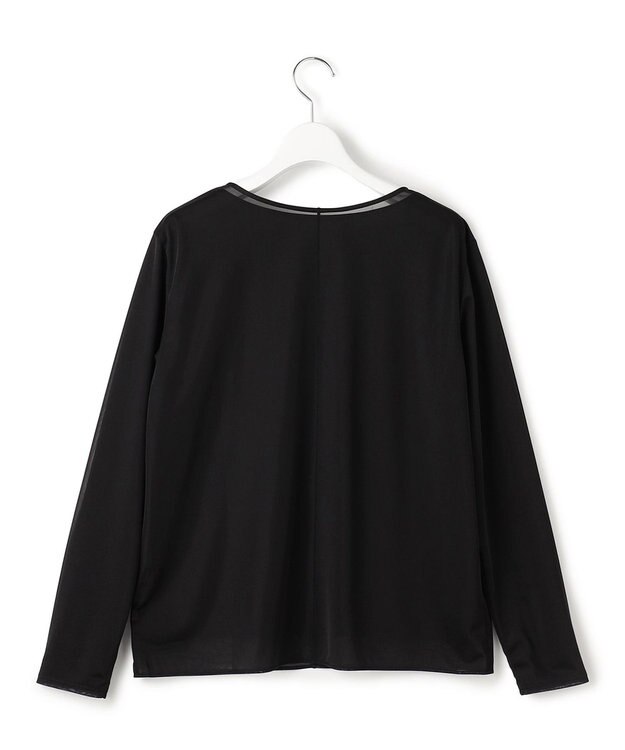 ICB L イージージョーゼット シアーレイヤードカットソー ブラック