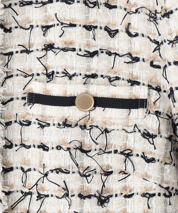 自由区 ファンシーツイード ジャケット アイボリー系