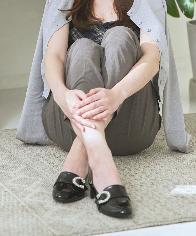 Bridget Birkin 【Bridget Birkin】ヒールアップバックルベルトローファー ブラックエナメル
