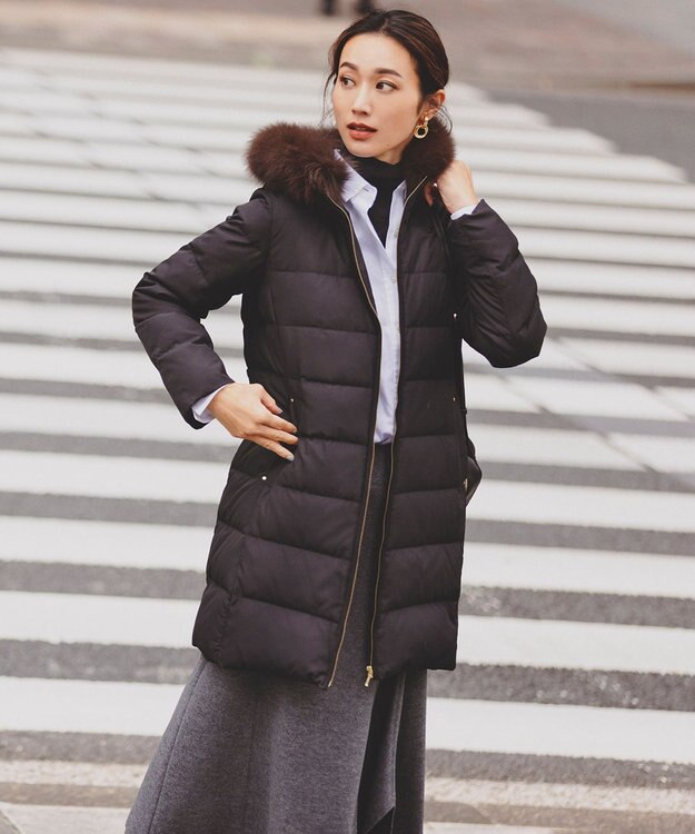 23区 【CLASSY.1月号掲載】ウーステッドウール タートルネック ニット ブラック系