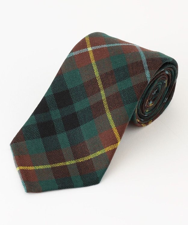 J.PRESS MEN 【STEPHEN WALTERS】ウールタータンチェック ネクタイ カーキ系3