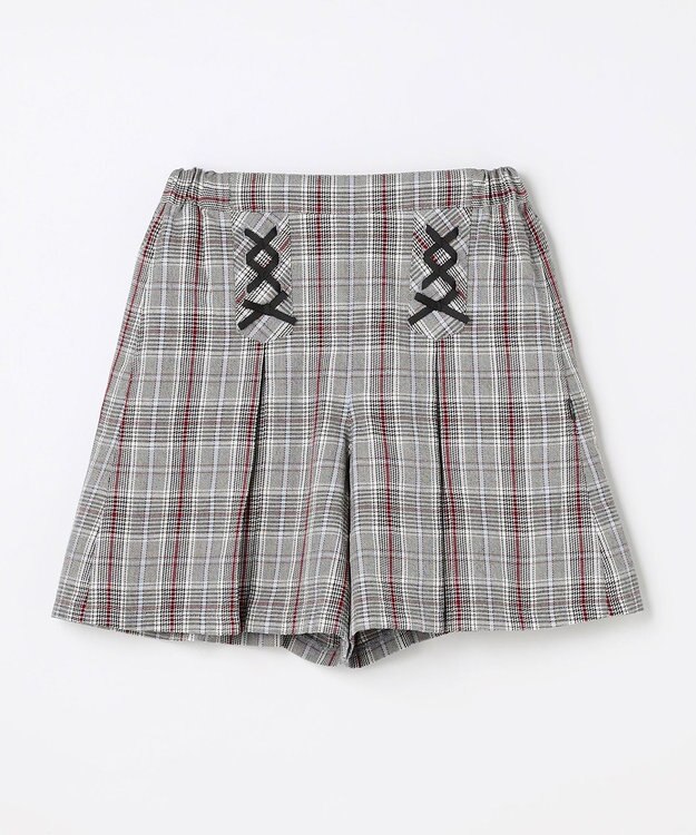 組曲 KIDS 【150-160㎝】グレンチェック キュロット モノトーン