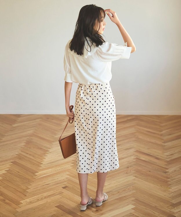 Feroux 【新色追加・洗える】パールポイントフラップ スカート アイボリー系9