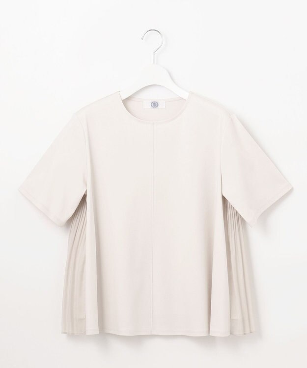 J.PRESS LADIES S 【洗える】コットンスムース バック プリーツ カットソー グレージュ系