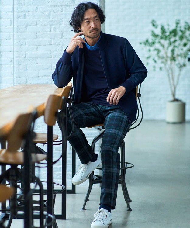 23区GOLF 【MEN/EC限定】ハイブリッド ニットアウター ブラック系