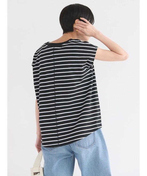 AMERICAN HOLIC 接触冷感フレンチスリーブカットプルオーバー Border Black