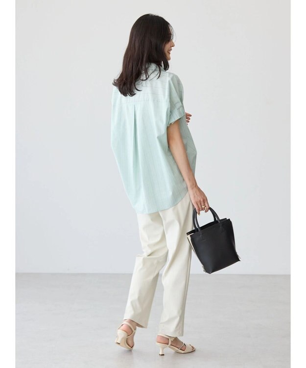 AMERICAN HOLIC ＵＶカット袖タックフレンチスリーブシャツ Stripe Green