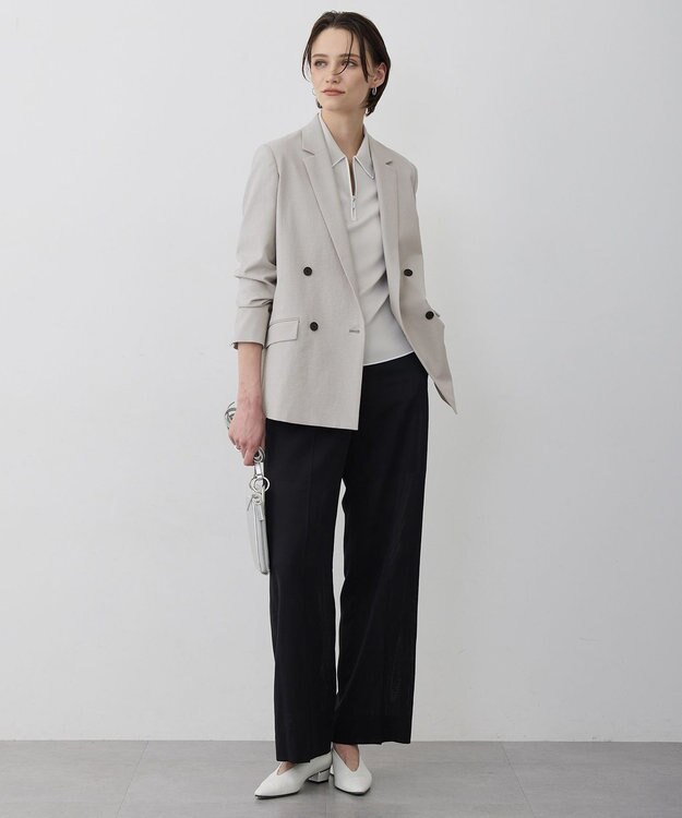 ICB シンセティックフルニードル ハーフジップニット トープ