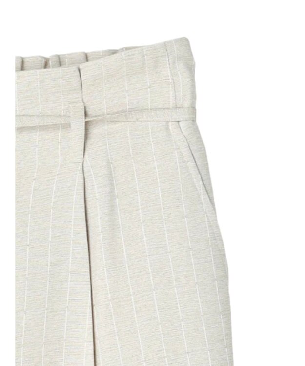 earth music&ecology リネンライクテーパードパンツ（ストライプ） Stripe Beige