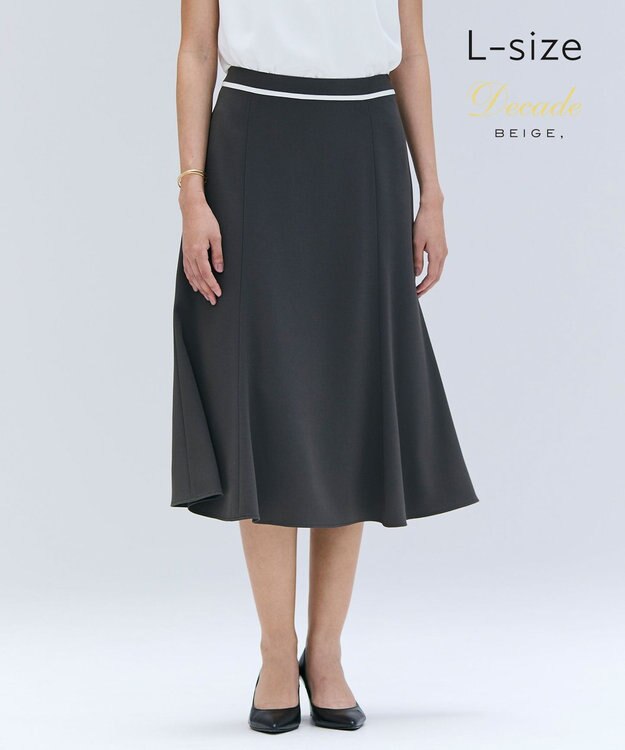 BEIGE， 【洗える・L-size】CINDY / フレアスカート C.Gray x White