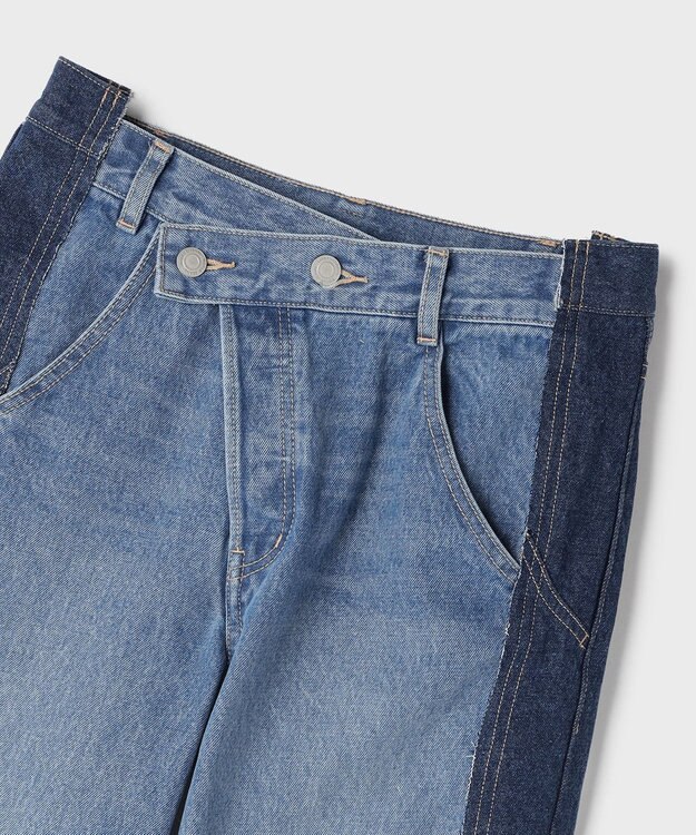 GRACE CONTINENTAL リメイクフレアデニムパンツ ブルー