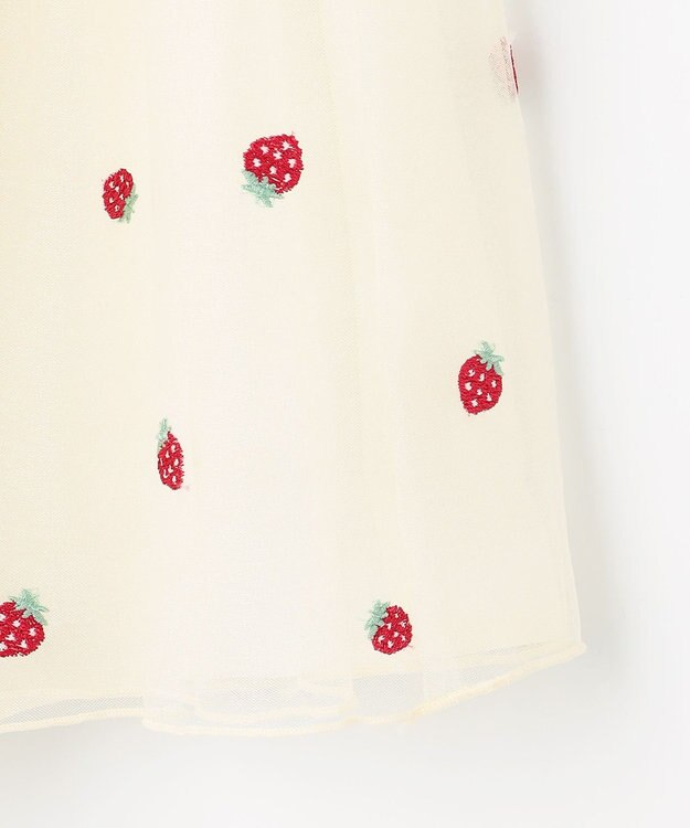 ANY KIDS 【Strawberry Collection】総刺繍 いちごチュールスカート エクリュ
