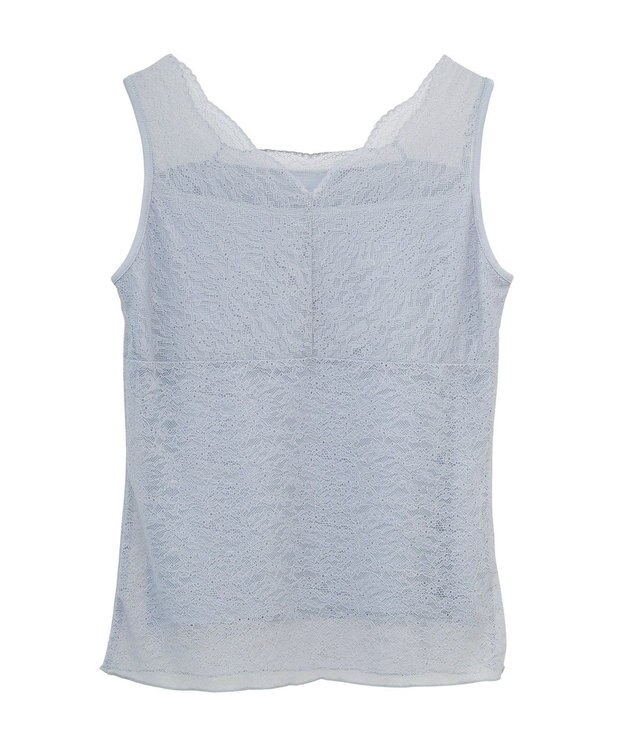 earth music&ecology 接触冷感２ｗａｙレースタンクトップ Grayish Blue