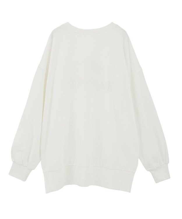 Green Parks カレッジロゴ裏毛チュニック Off White