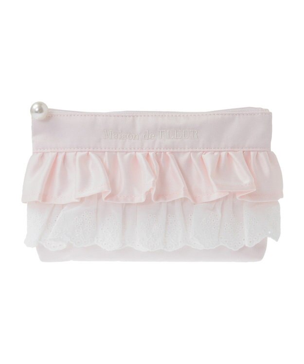 Maison de FLEUR フロントフリルポーチ Pink