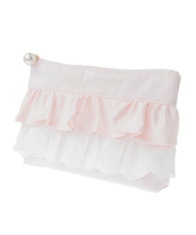 Maison de FLEUR フロントフリルポーチ Pink