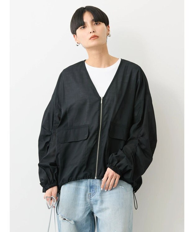 AMERICAN HOLIC イージーケア＋接触冷感　シアーブルゾン Black