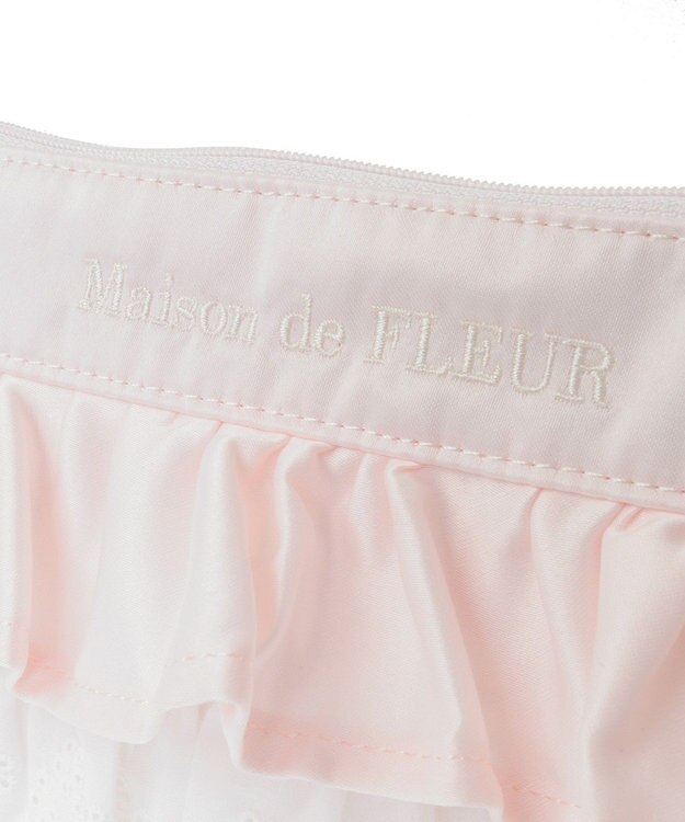 Maison de FLEUR フロントフリルポーチ Pink