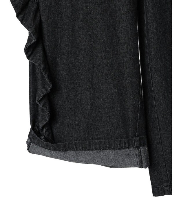 Green Parks ■ＥＳＣＡＲ　デニムサイドラッフルパンツ Black