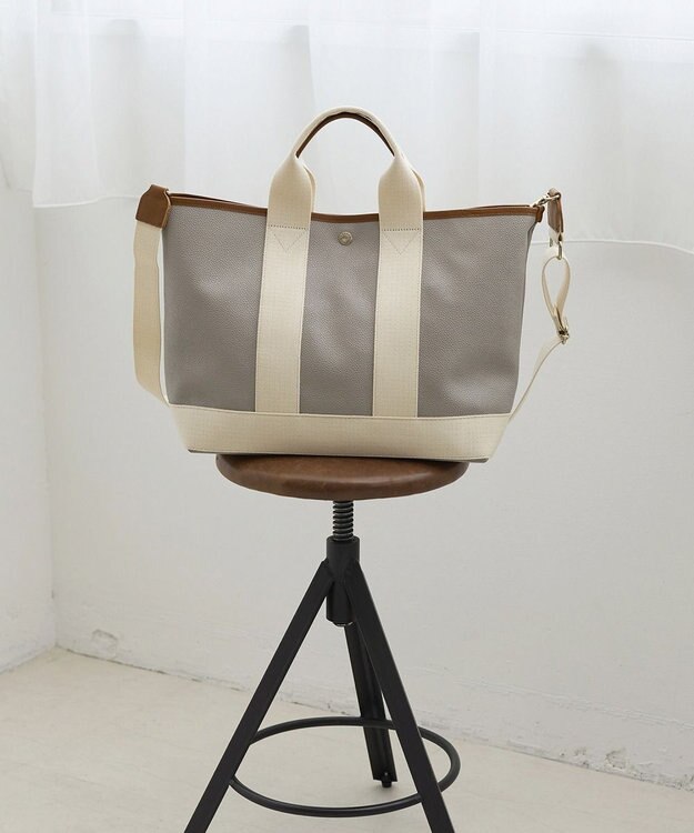TOPKAPI 【Breath TOPKAPI】SCOTCH GRAIN スコッチグレイン ショルダー付き A4 トート バッグ ライトグレー