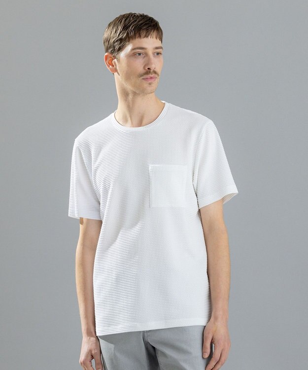 JOSEPH HOMME 【オリジナル素材】ライトタックジャージー クルーネックＴ ホワイト系