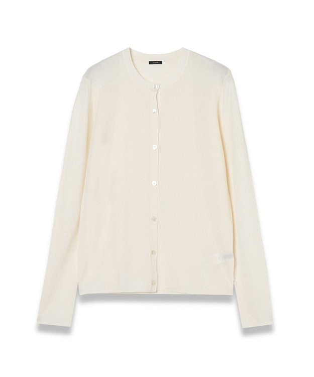 JOSEPH クリスピーレーヨン　ロングスリーブカーディガン Ivory