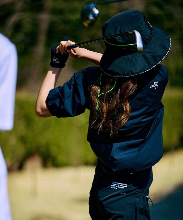 PW CIRCULUS 【WOMEN】ギャザリングシャツ  ゴルフウェア レディース ブラック系