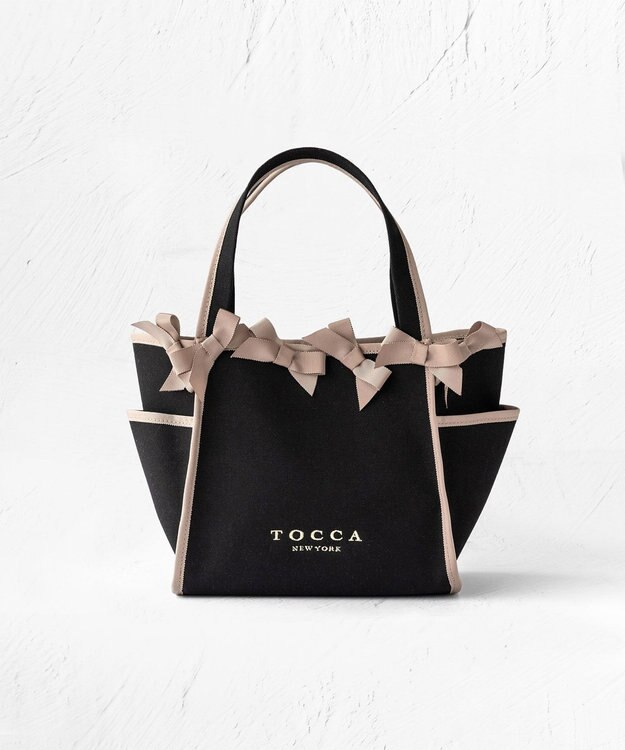 TOCCA OCTUPLE RIBBON TOTE M トートバッグ M ブラック系