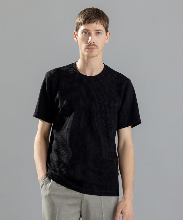 JOSEPH HOMME 【オリジナル素材】ライトタックジャージー クルーネックＴ ブラック系