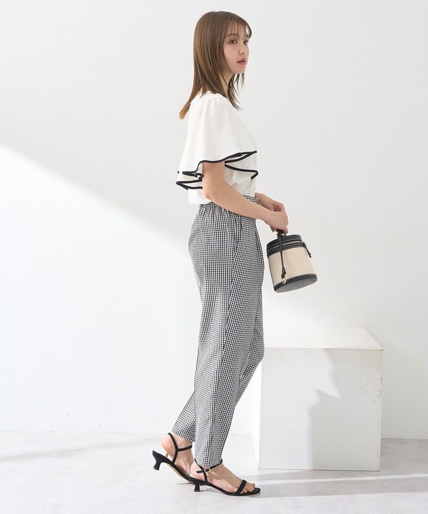 earth music&ecology 【接触冷感/洗濯機可】パイピングフレアスリーブカットソー Ivory